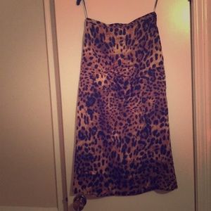 Forever 21 satin maxi skirt cheetah print